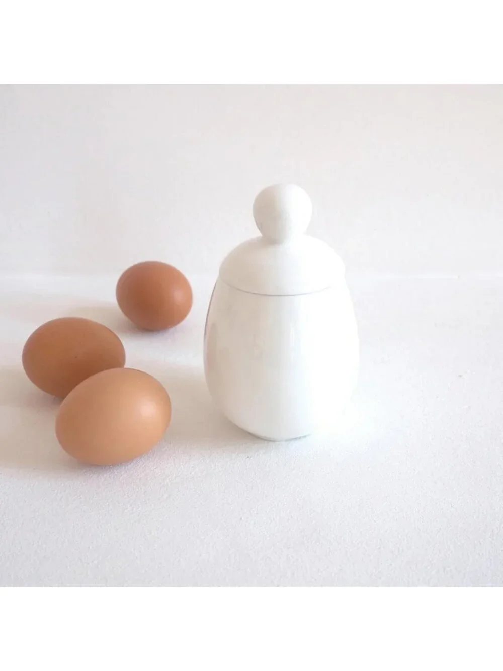 Scandinavian Porcelain Egg Coddler - Minimalist Design Poacher for Quick